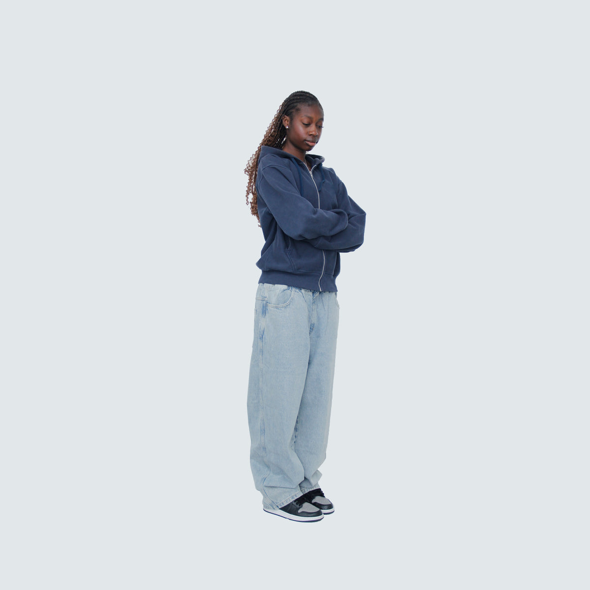 Blue washed baggy jeans 2024