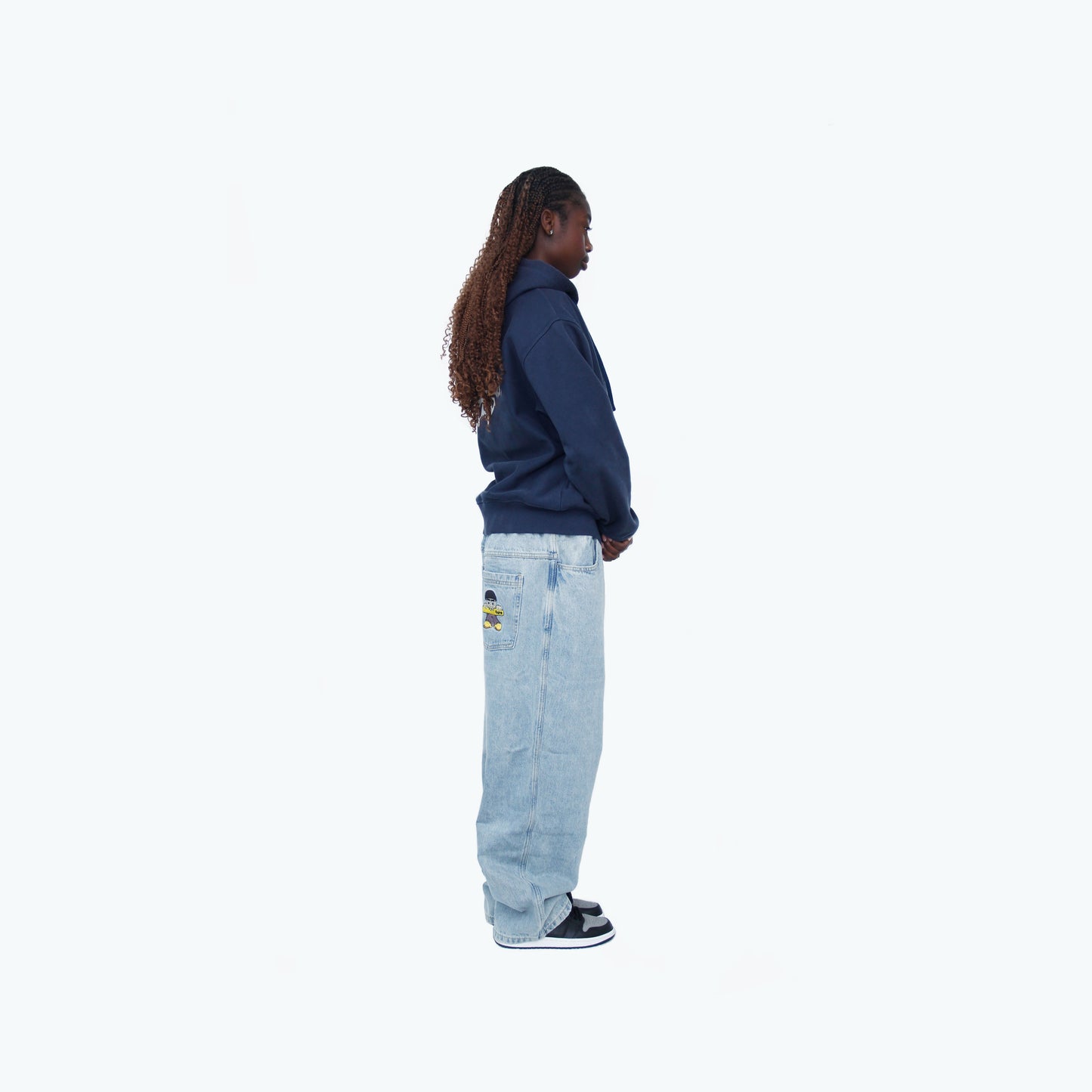 Blue washed baggy jeans 2024